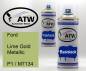 Preview: Ford, Lime Gold Metallic, P1 / M7134: 400ml Sprühdose + 400ml Klarlack - Set, von ATW Autoteile West.